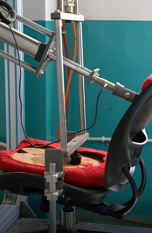 Kabel product testing process covering structural strength and durability checks on office chairs