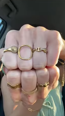 Styling guide showing layered stainless steel jewelry for online fashion retail merchandising
