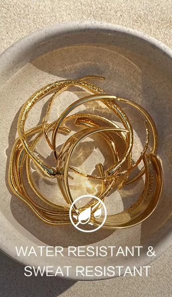 Water resistant and sweat resistant daily wear of stainless steel jewelry