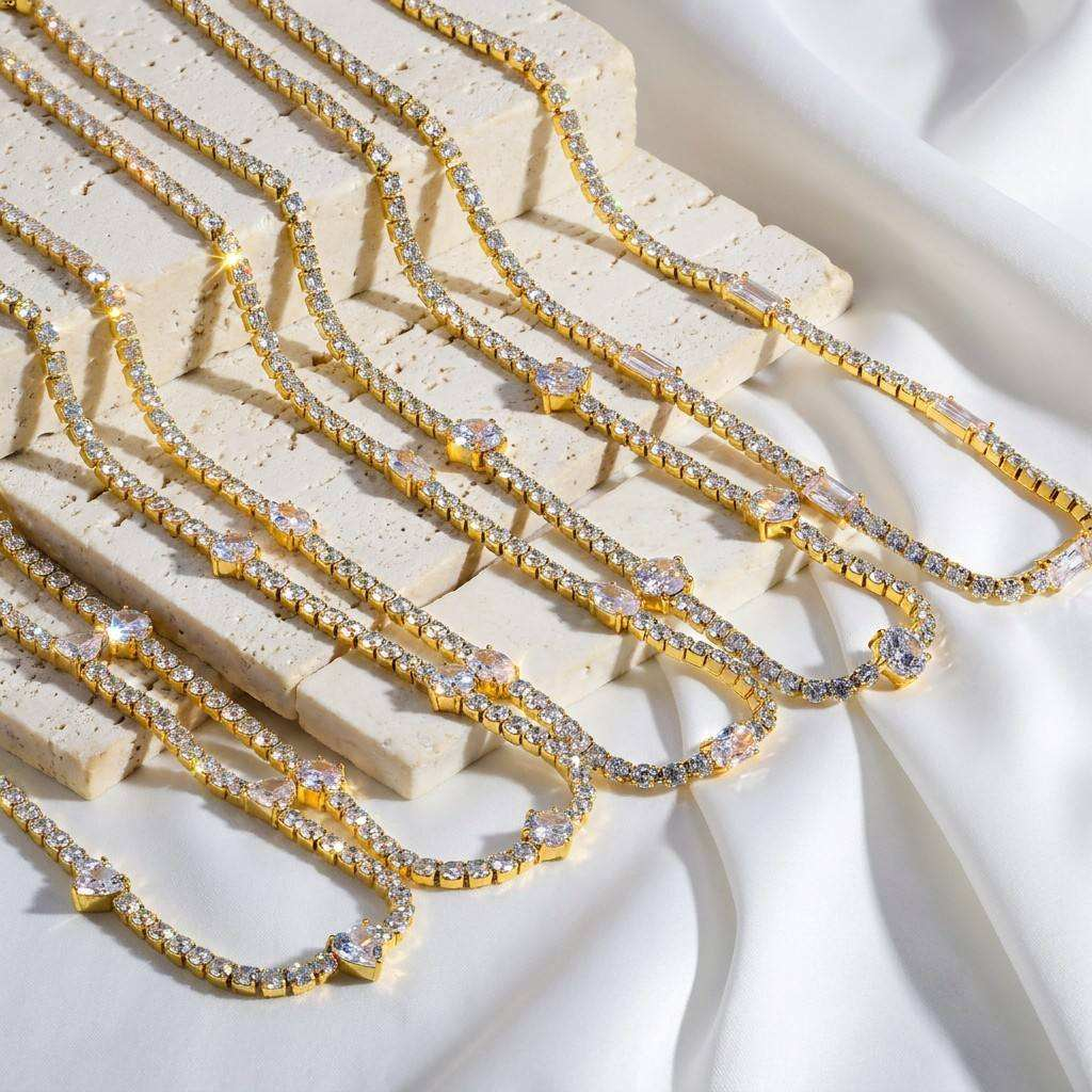 Stainless steel necklace display image - custom jewelry for retail