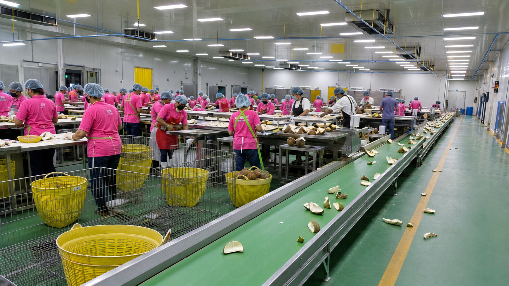 Durian pulp extraction line at UrSnacks production facility