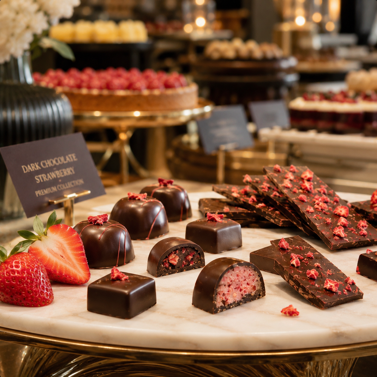 Freeze-dried strawberry granules used in bakery and chocolate applications