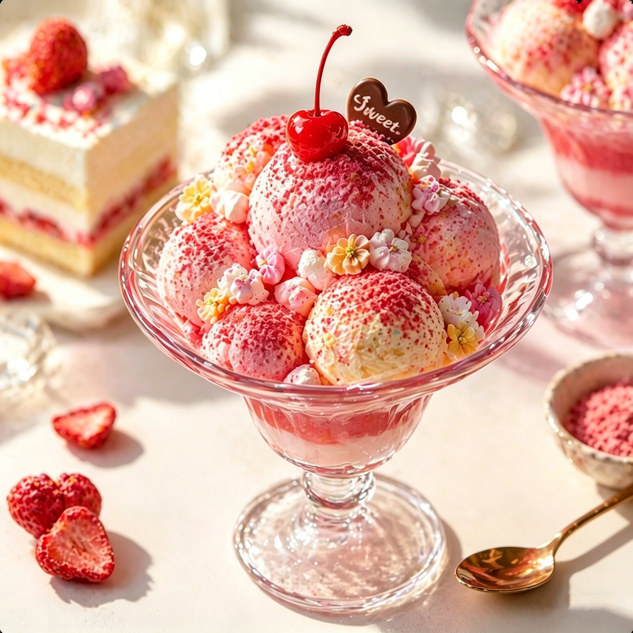 Freeze-dried strawberry powder used in ice cream and dairy applications