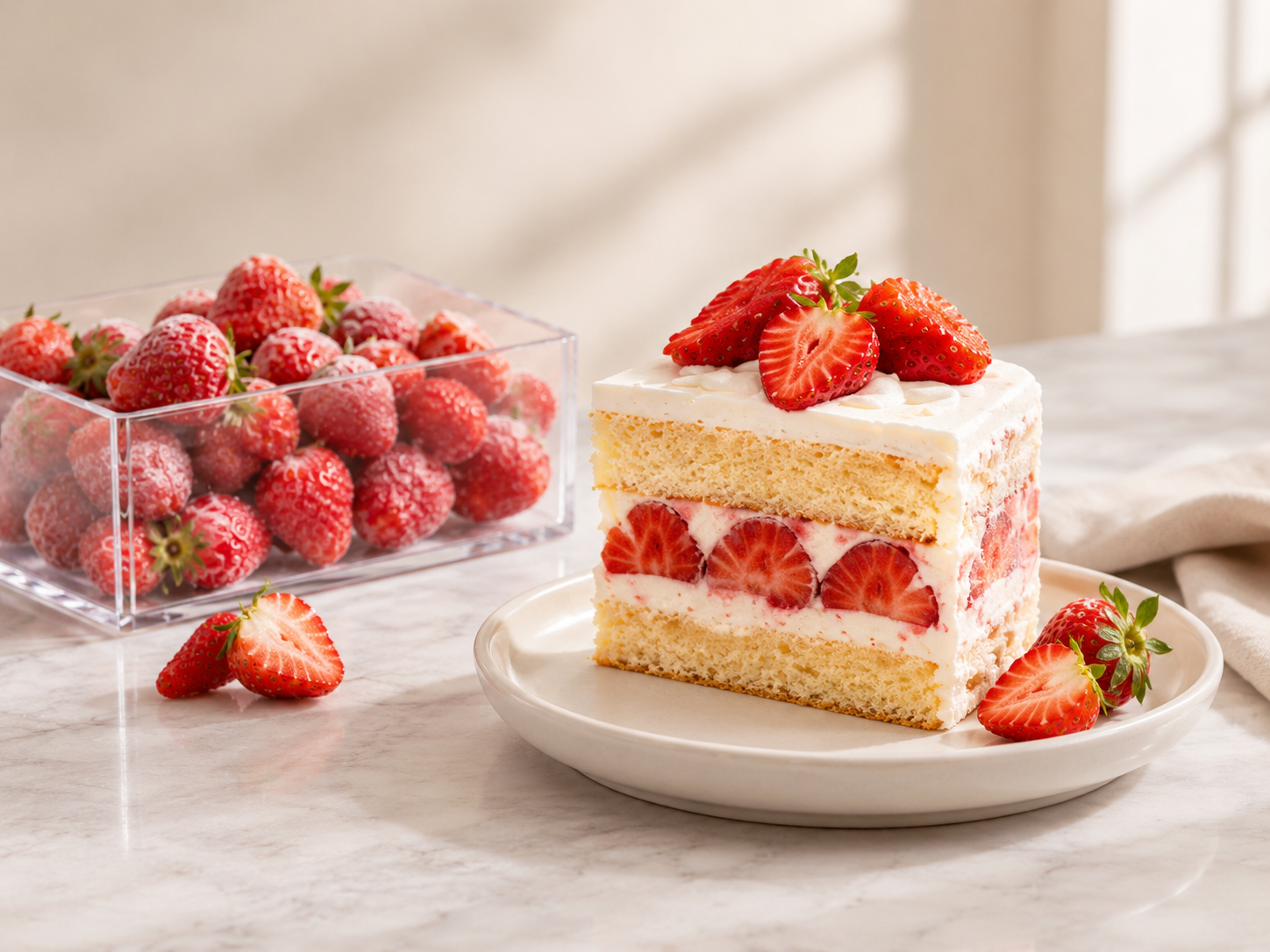 IQF strawberries used in bakery applications