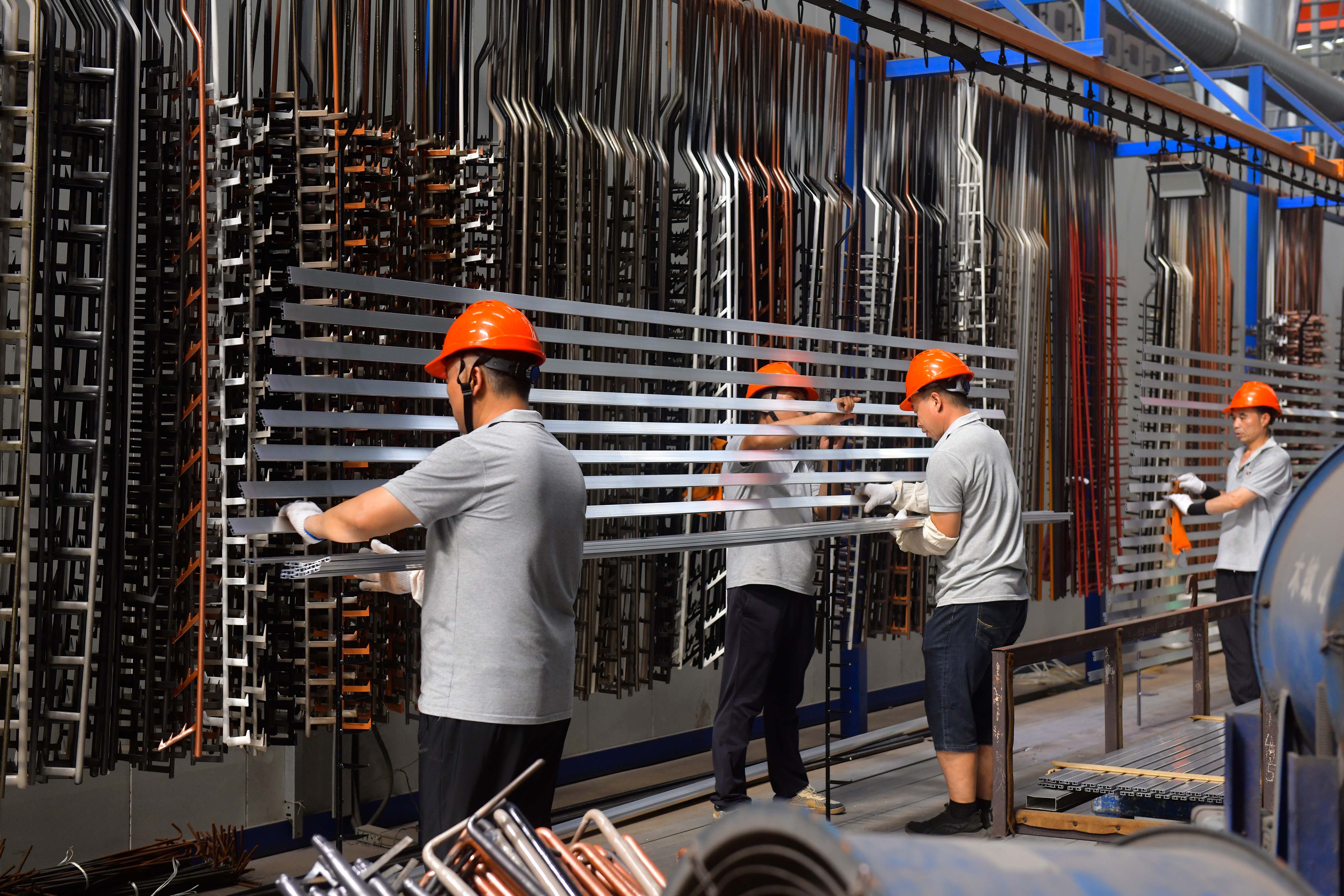 Haomen Aluminum aluminium alloy profile manufacturing site in Linyi, Shandong, China