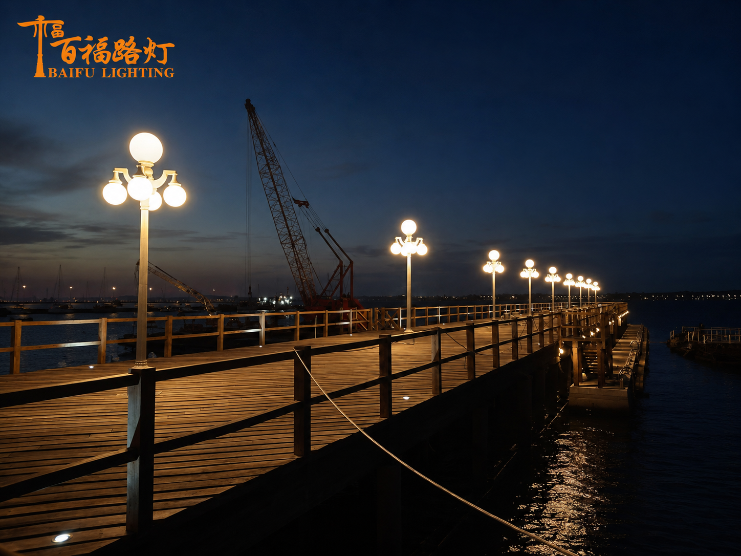 Cast-aluminium courtyard lamp family applied in a municipal project delivered by BAIFU LIGHTING