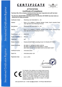 CPCStes CE Certificate of Compliance (Wheel Lock)