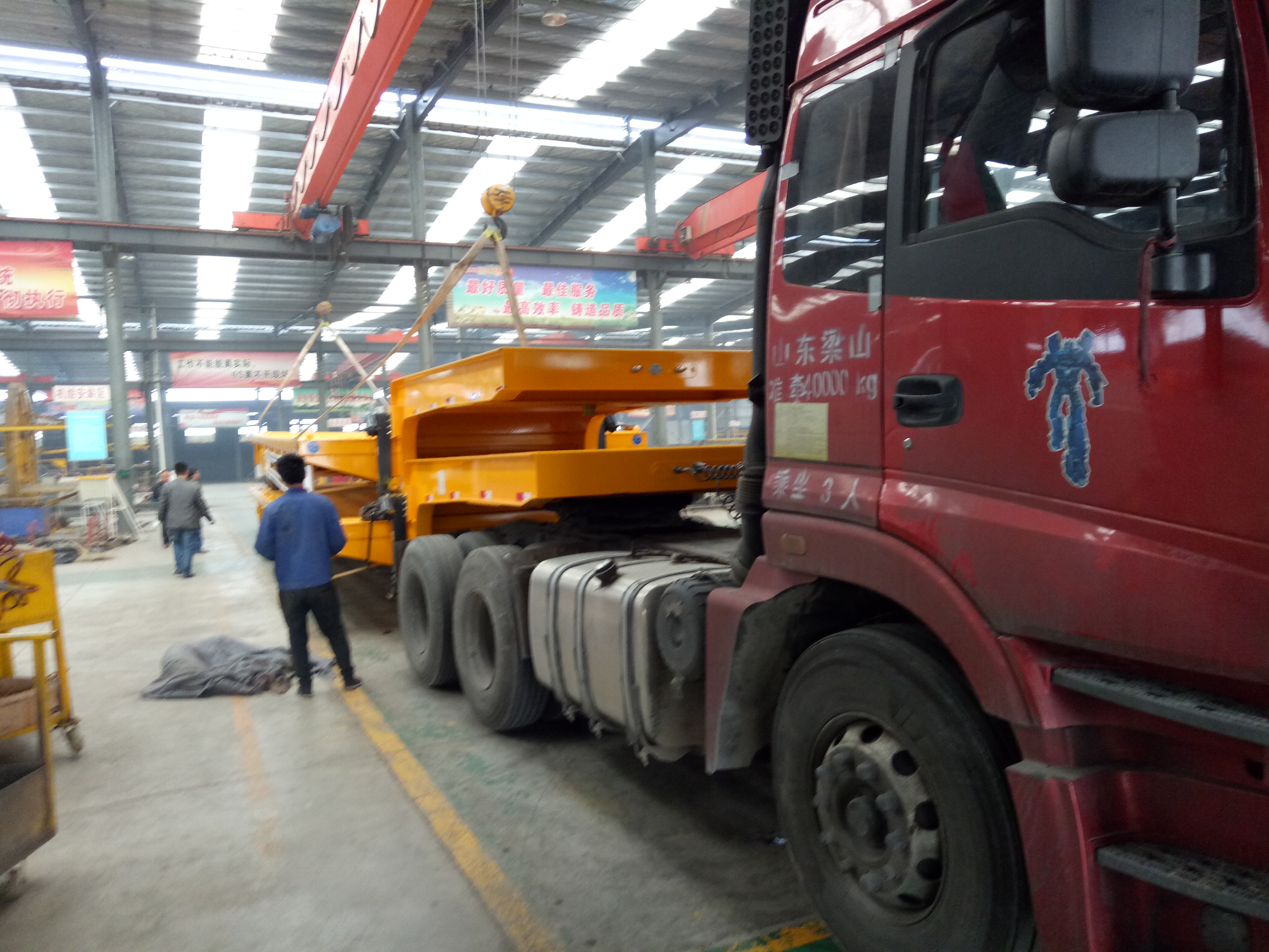 low boy semi trailer