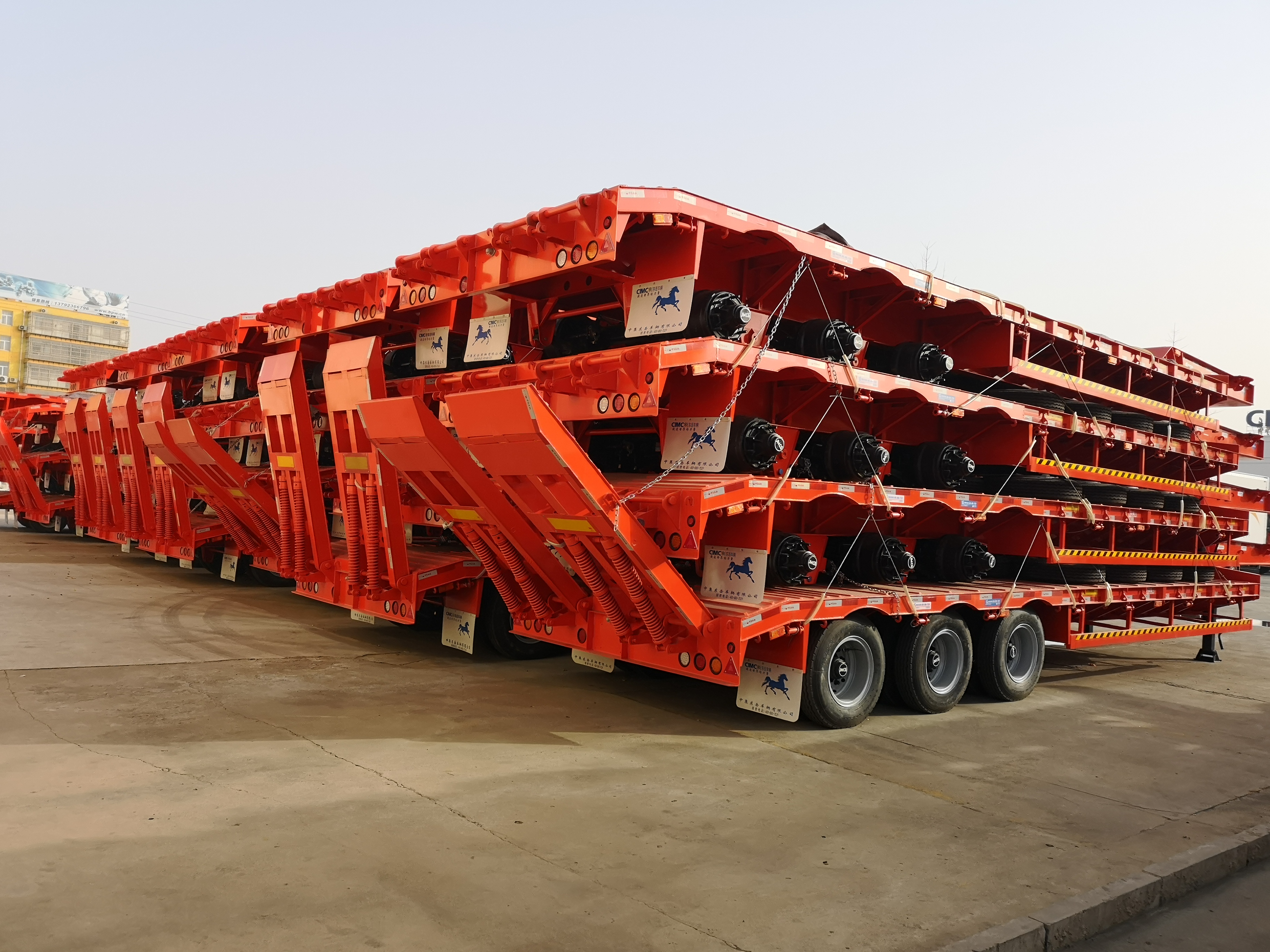 low boy semi trailer