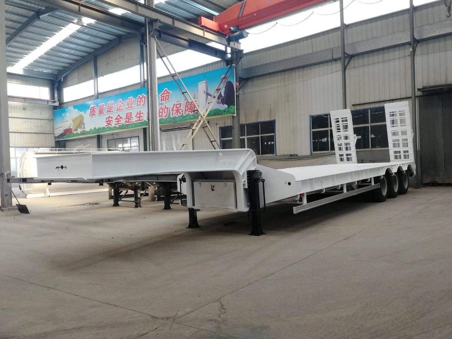 low boy semi trailer