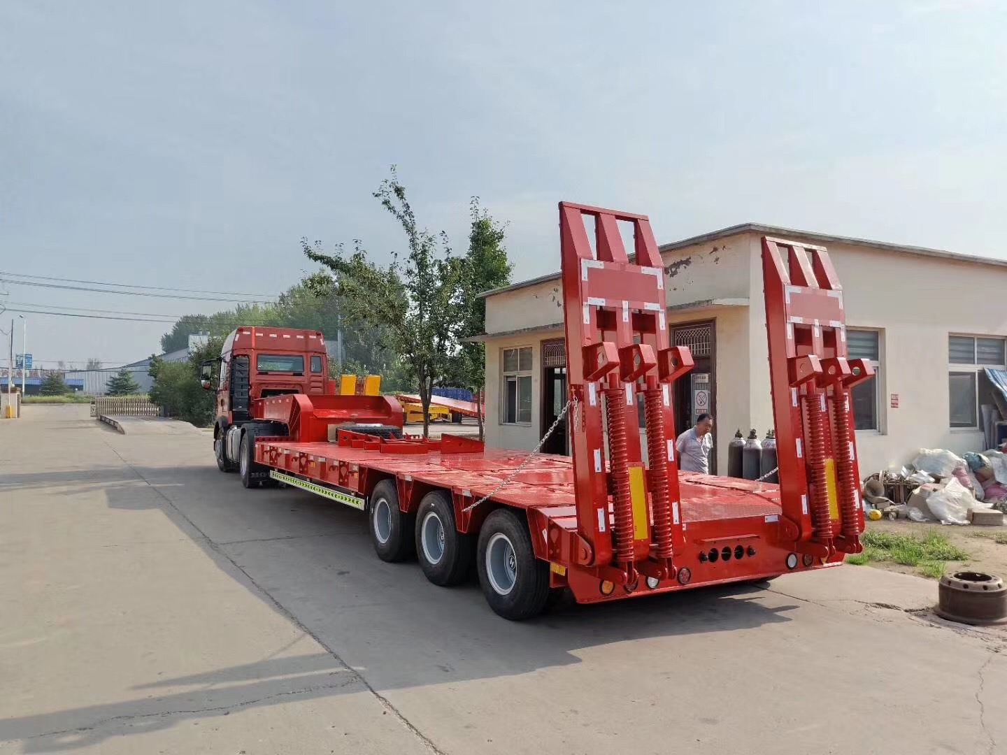low boy semi trailer