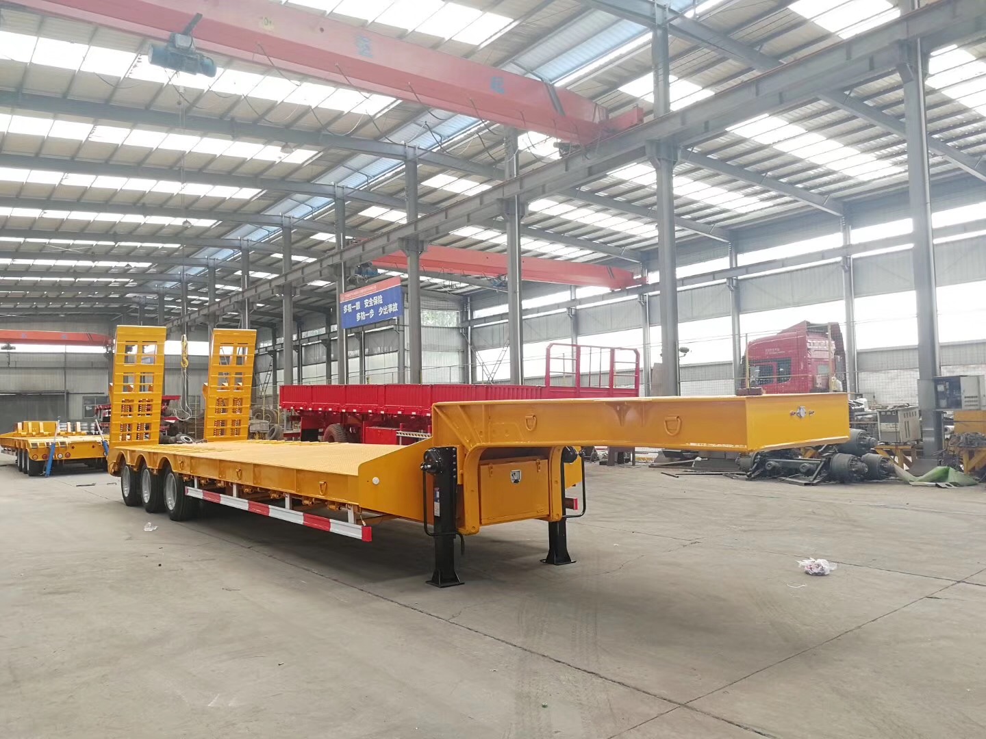 low boy semi trailer