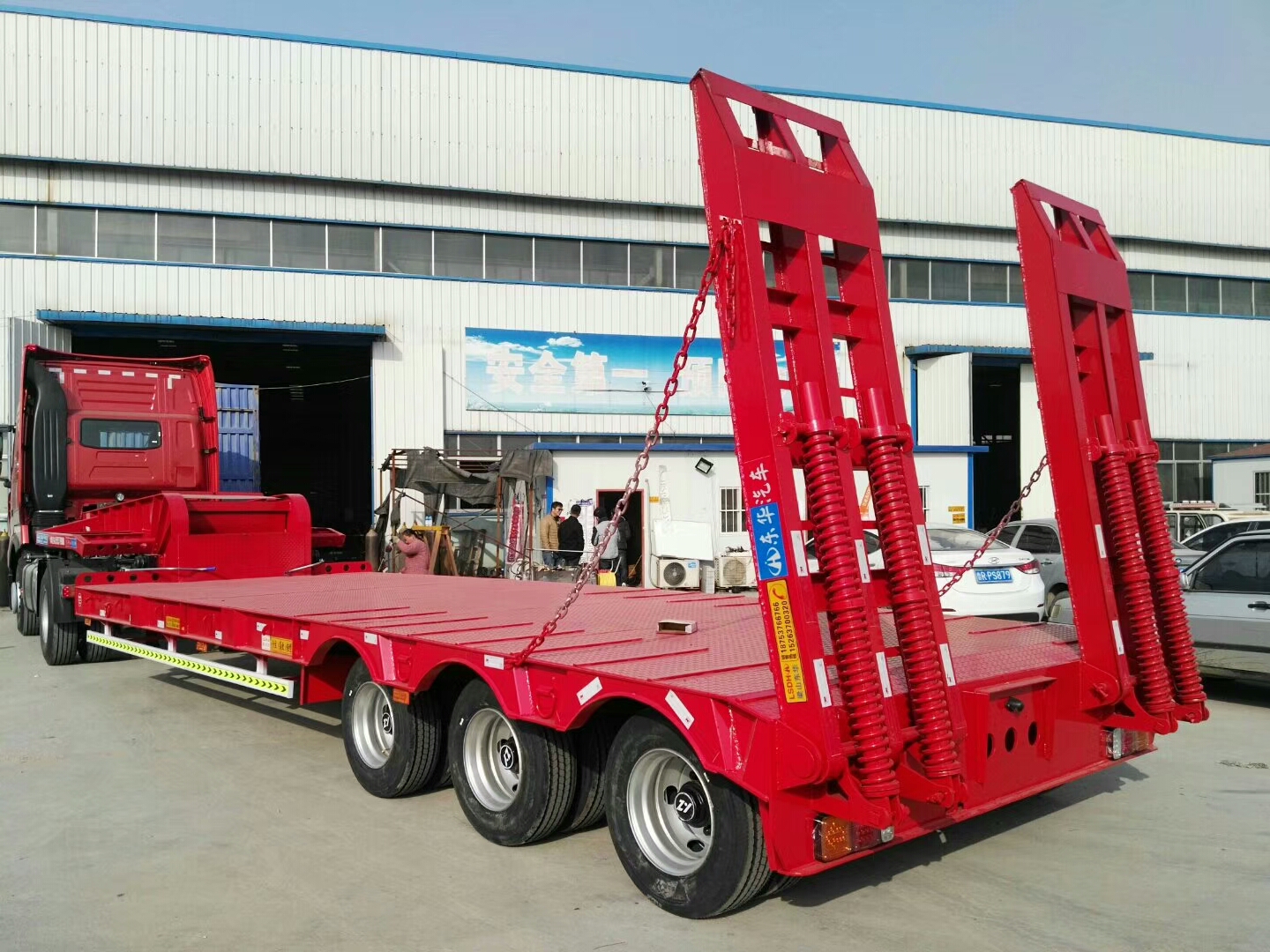 low boy semi trailer