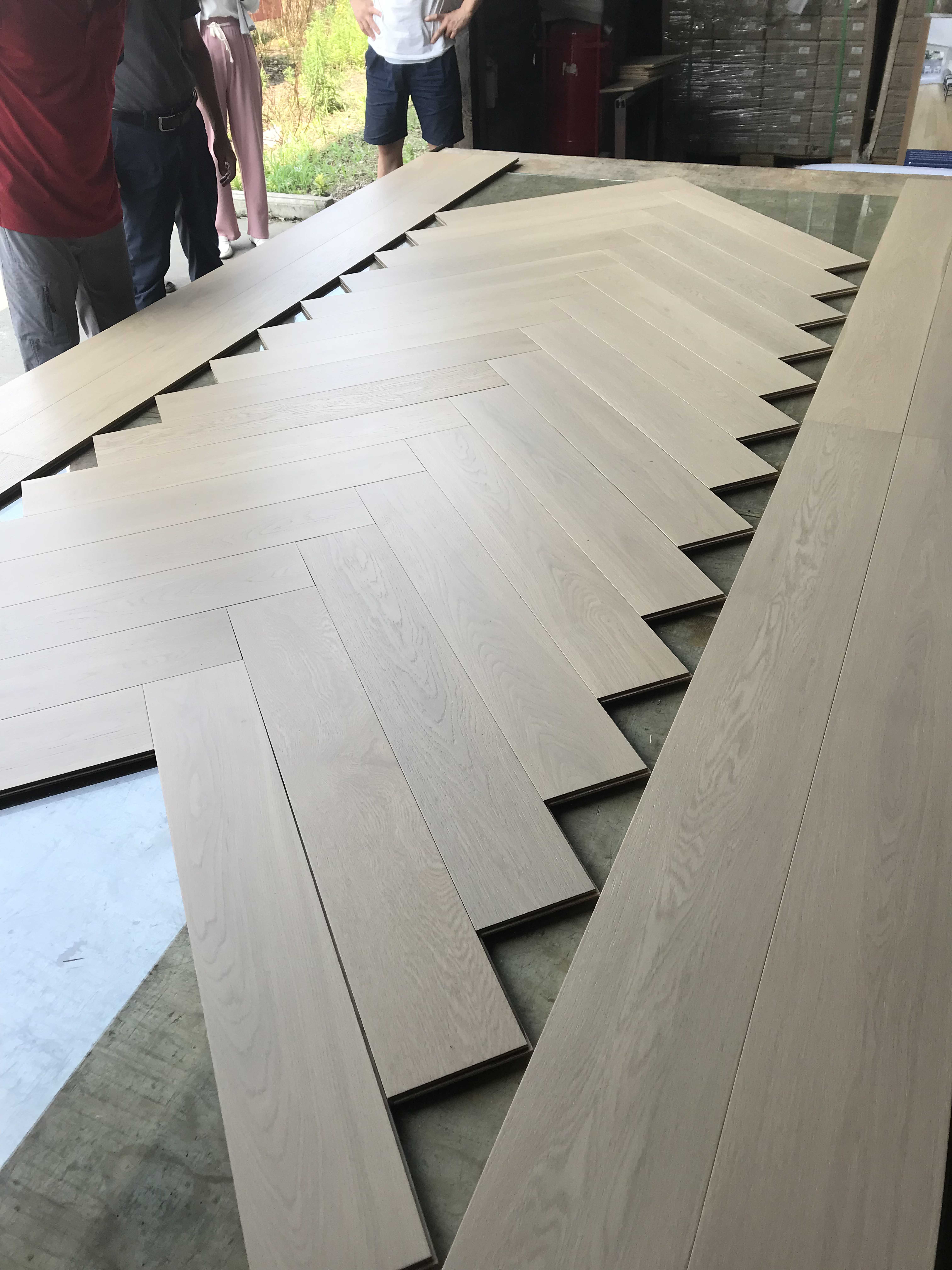 Selection of finished engineered wood flooring products from Dongda Wood for sample and catalogue requests