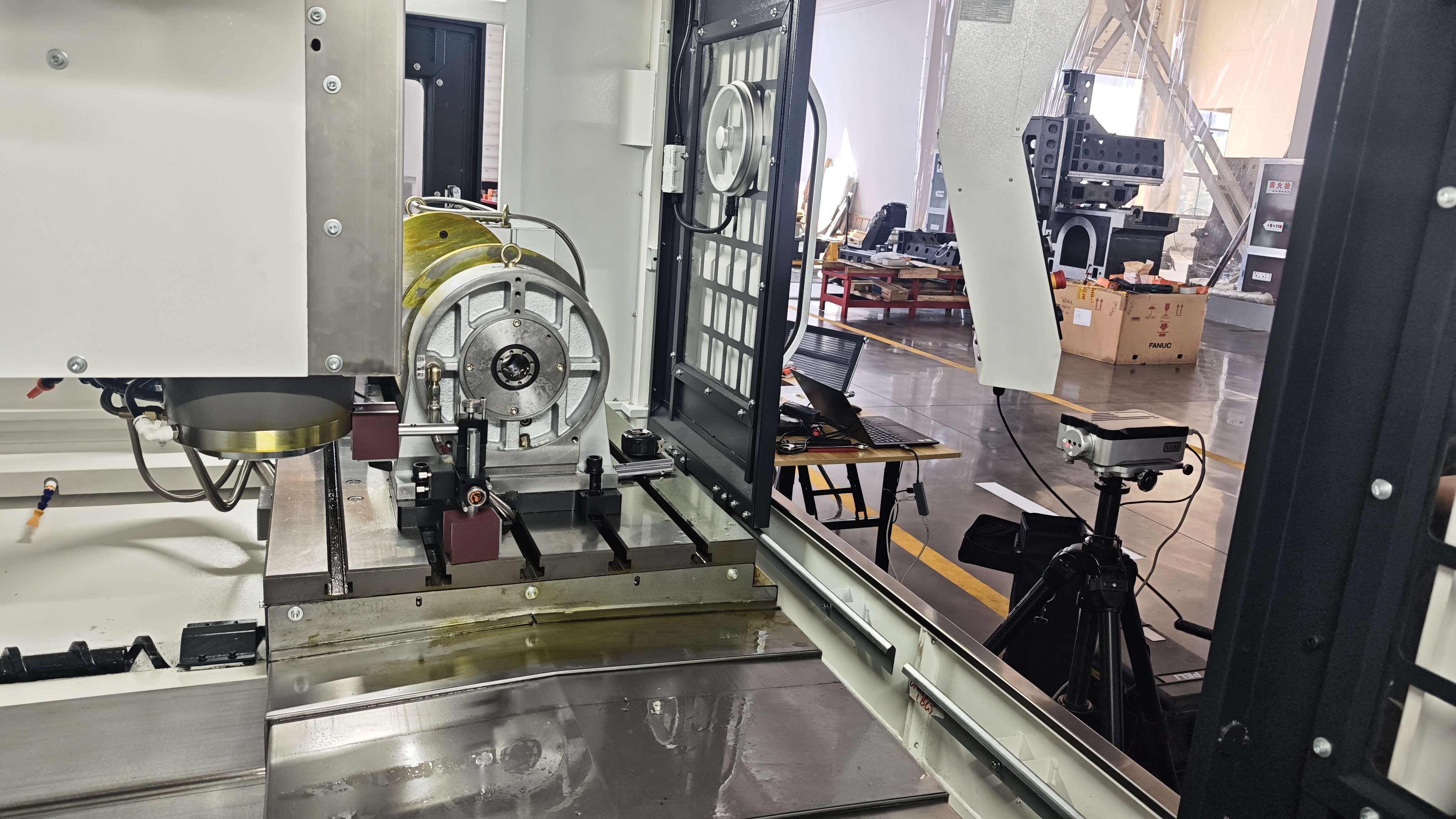 Laser inspection for axis accuracy at EUMASEIKI factory