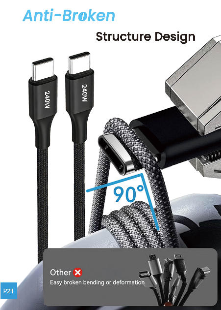 Anti-broken design at cable head position of Focuses USB-Cable-25036