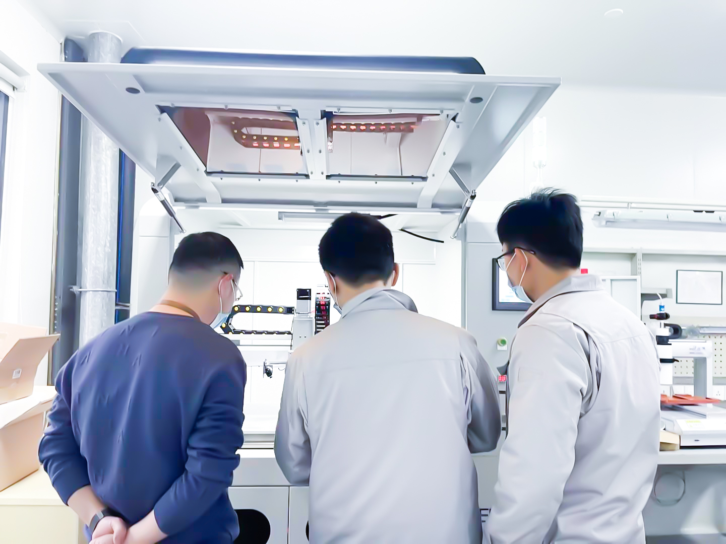 Ultrasonic machine pre-delivery running test and configuration verification