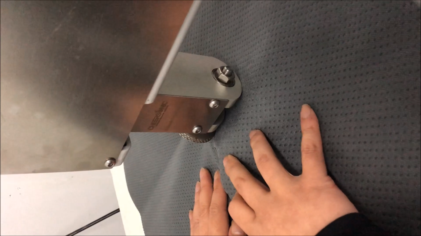 Ultrasonic welding seam on technical textile