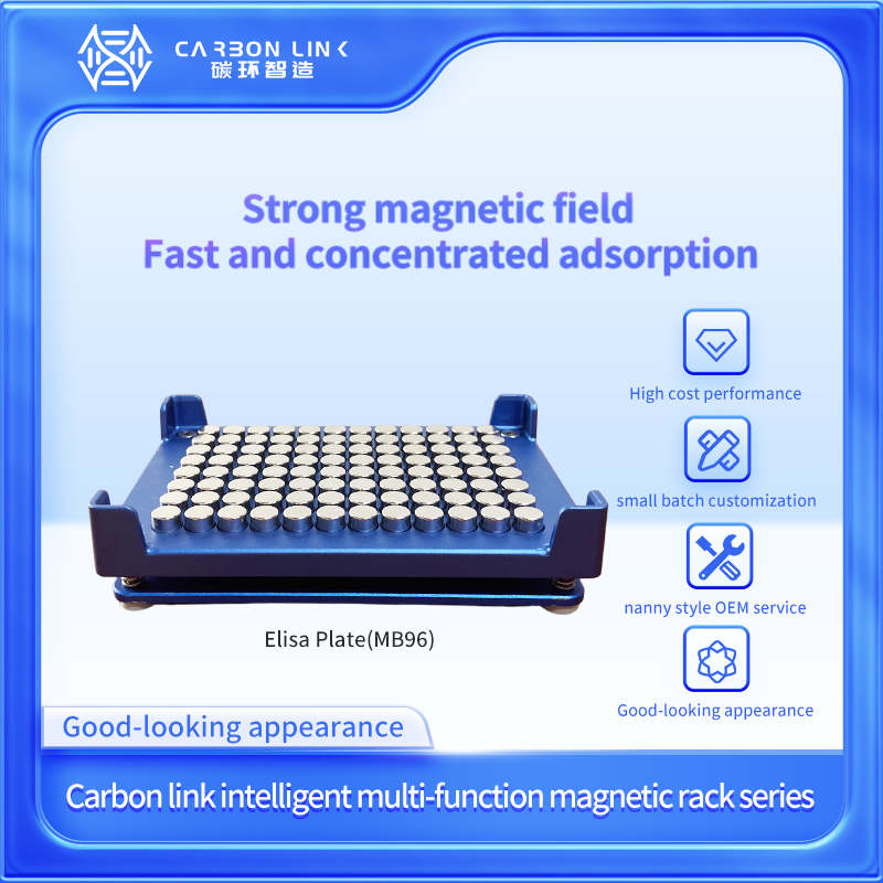 96 well microplate magnetic separation rack for high throughput magnetic bead separation workflows