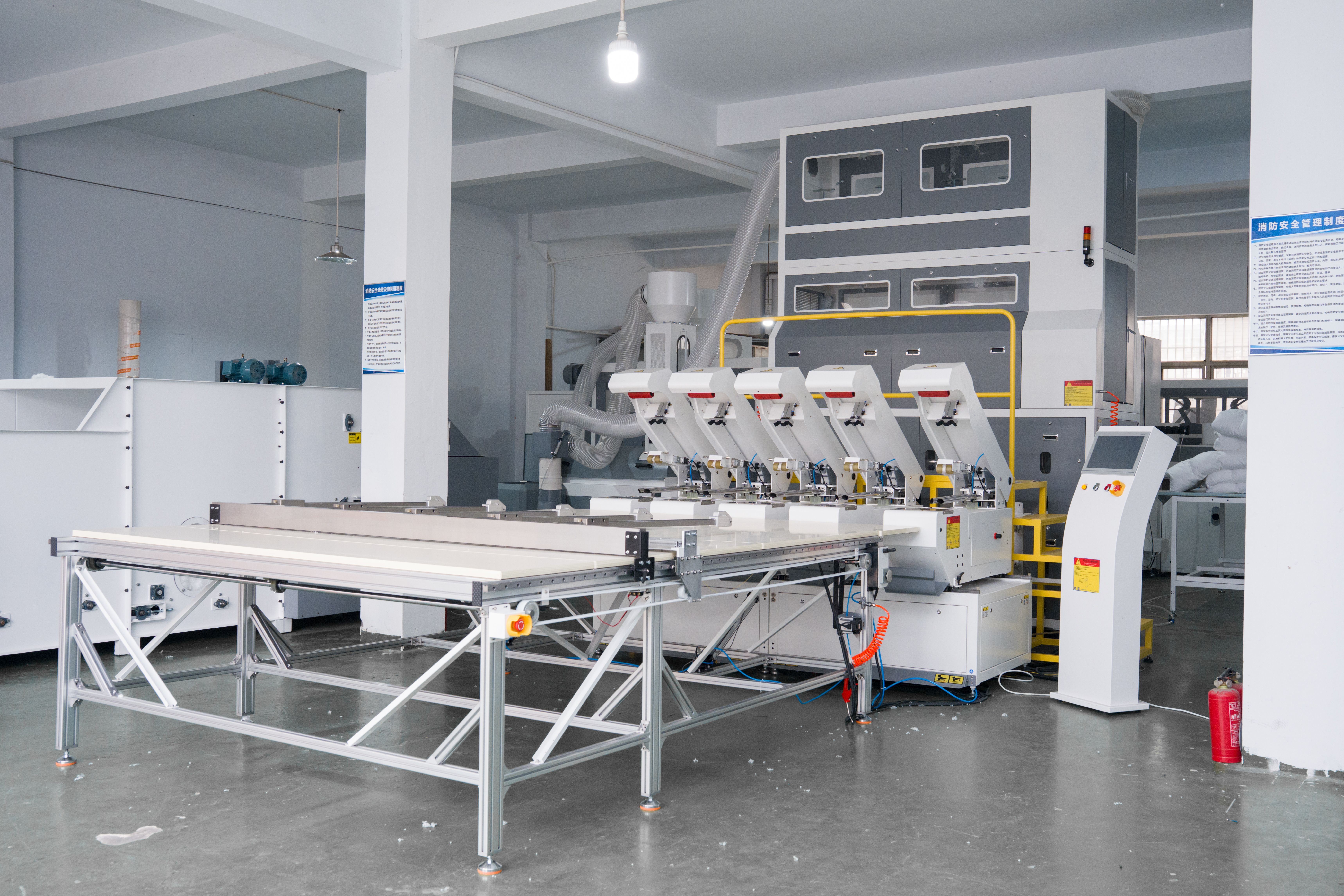 Large-scale bedding filling production line