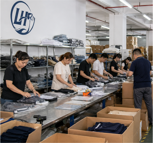 Lihongwear clothing factory production line and quality control