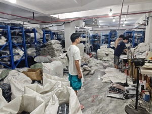 clothing factory storage area
