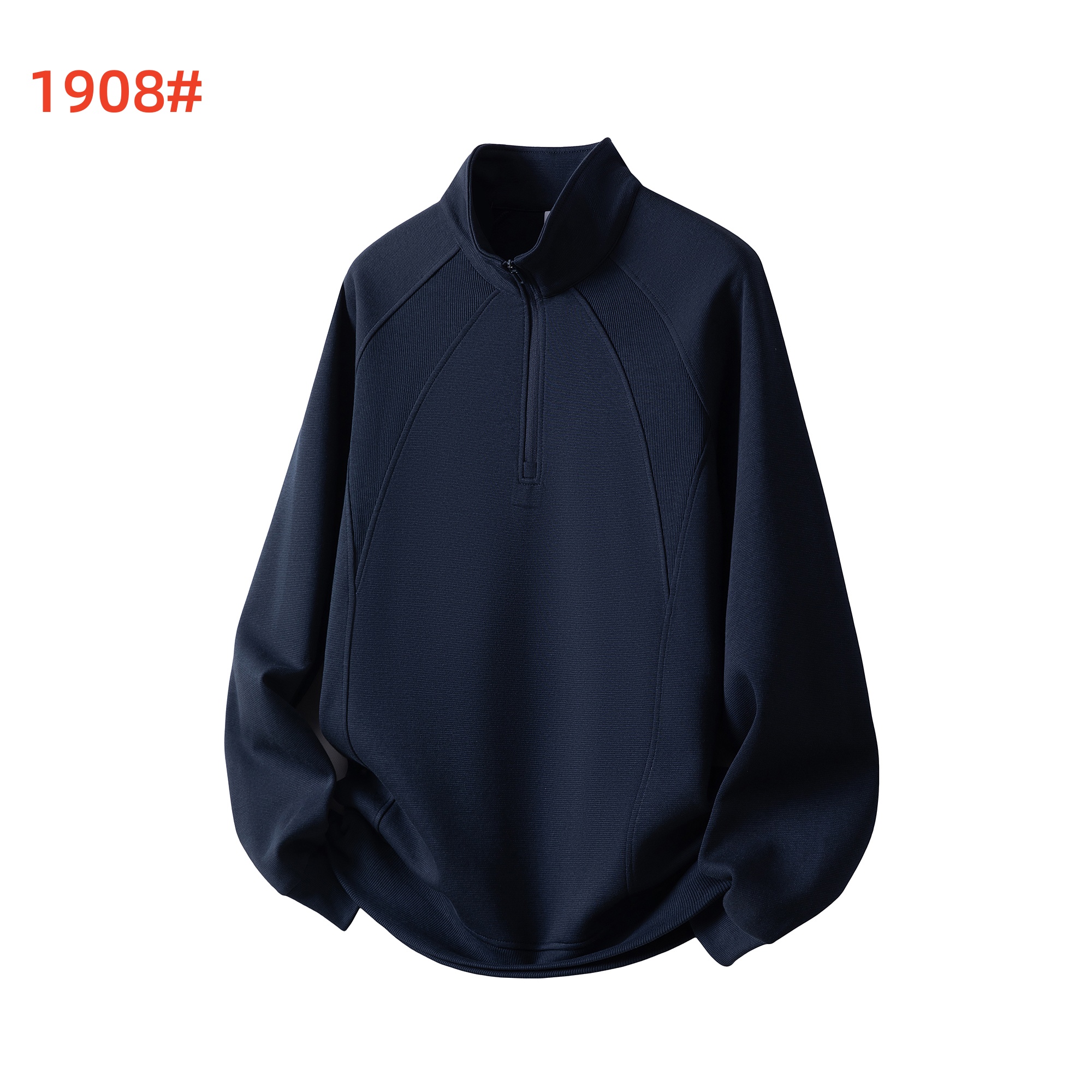 custom navy blue long sleeve quarter zip pullover
