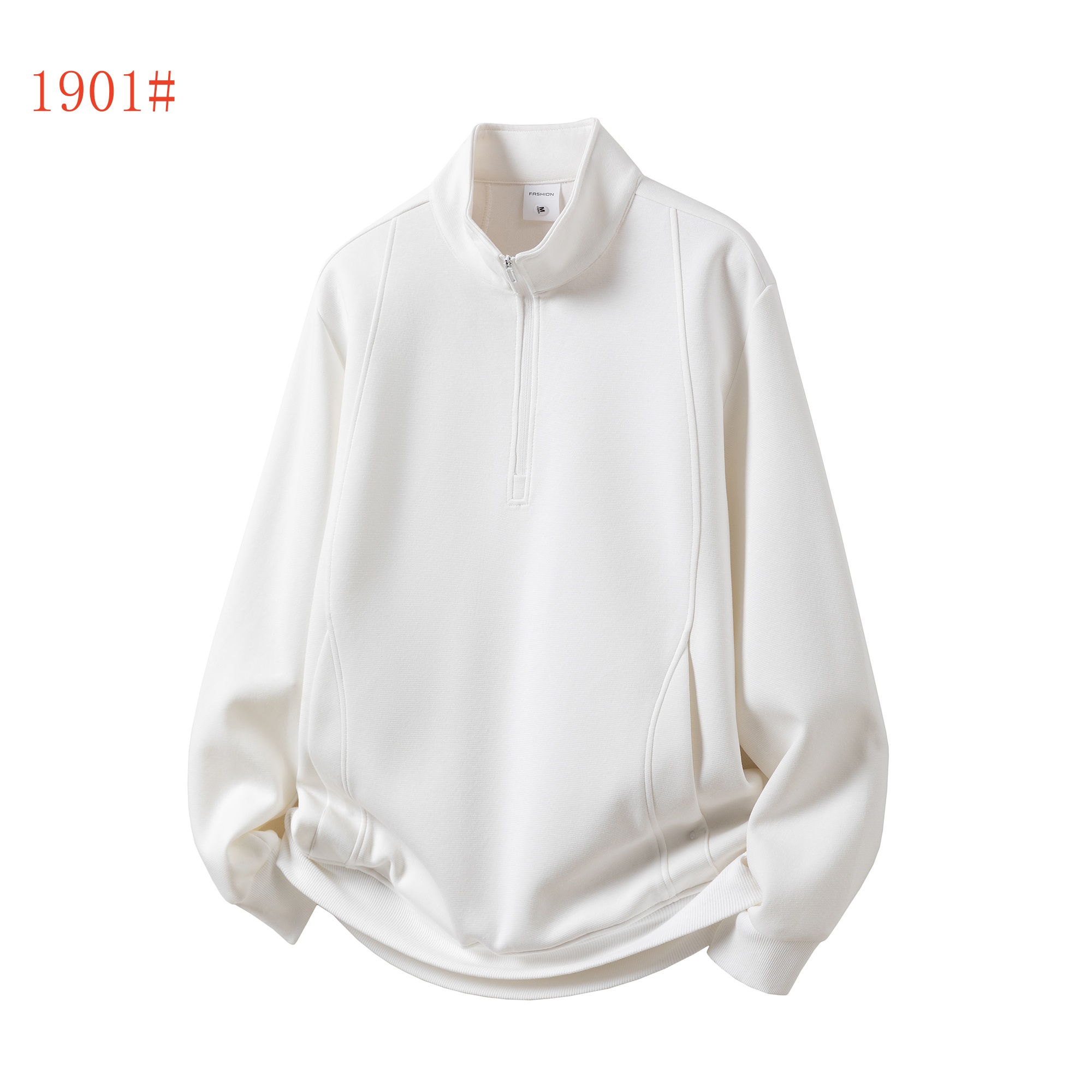 custom high neck white sweatshirt