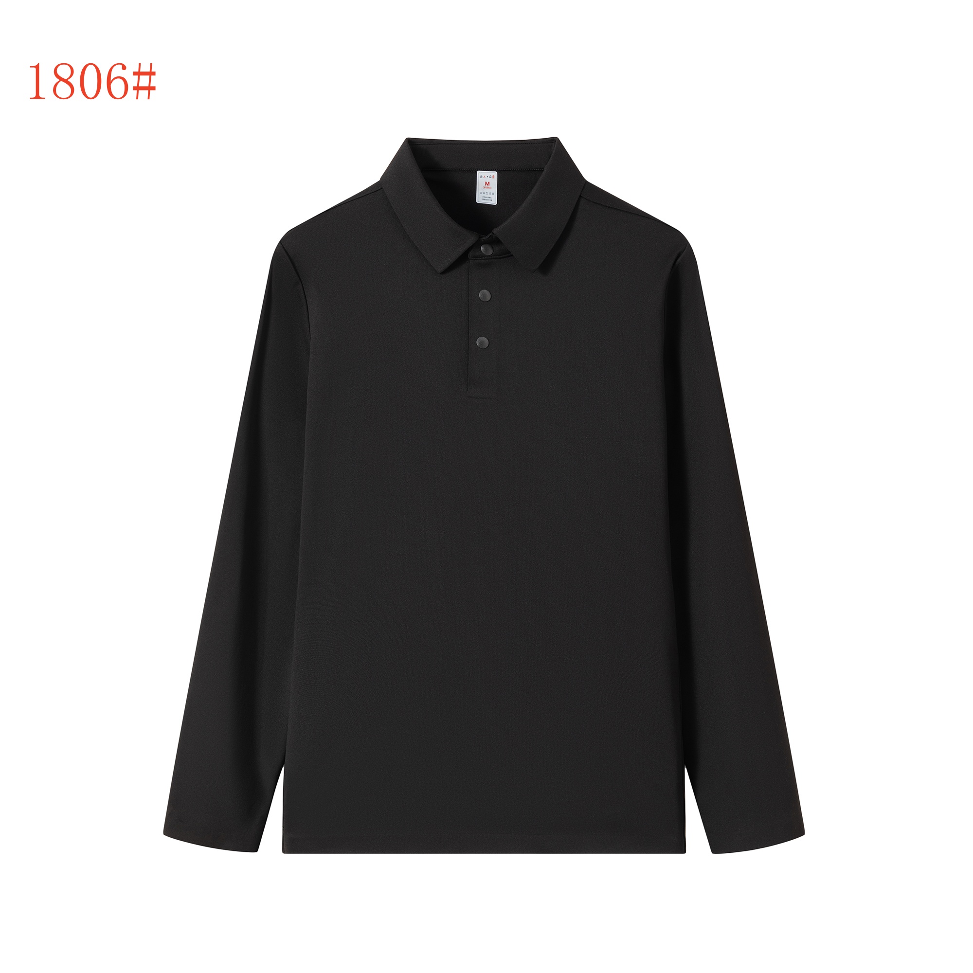 custom long sleeve black polo shirt