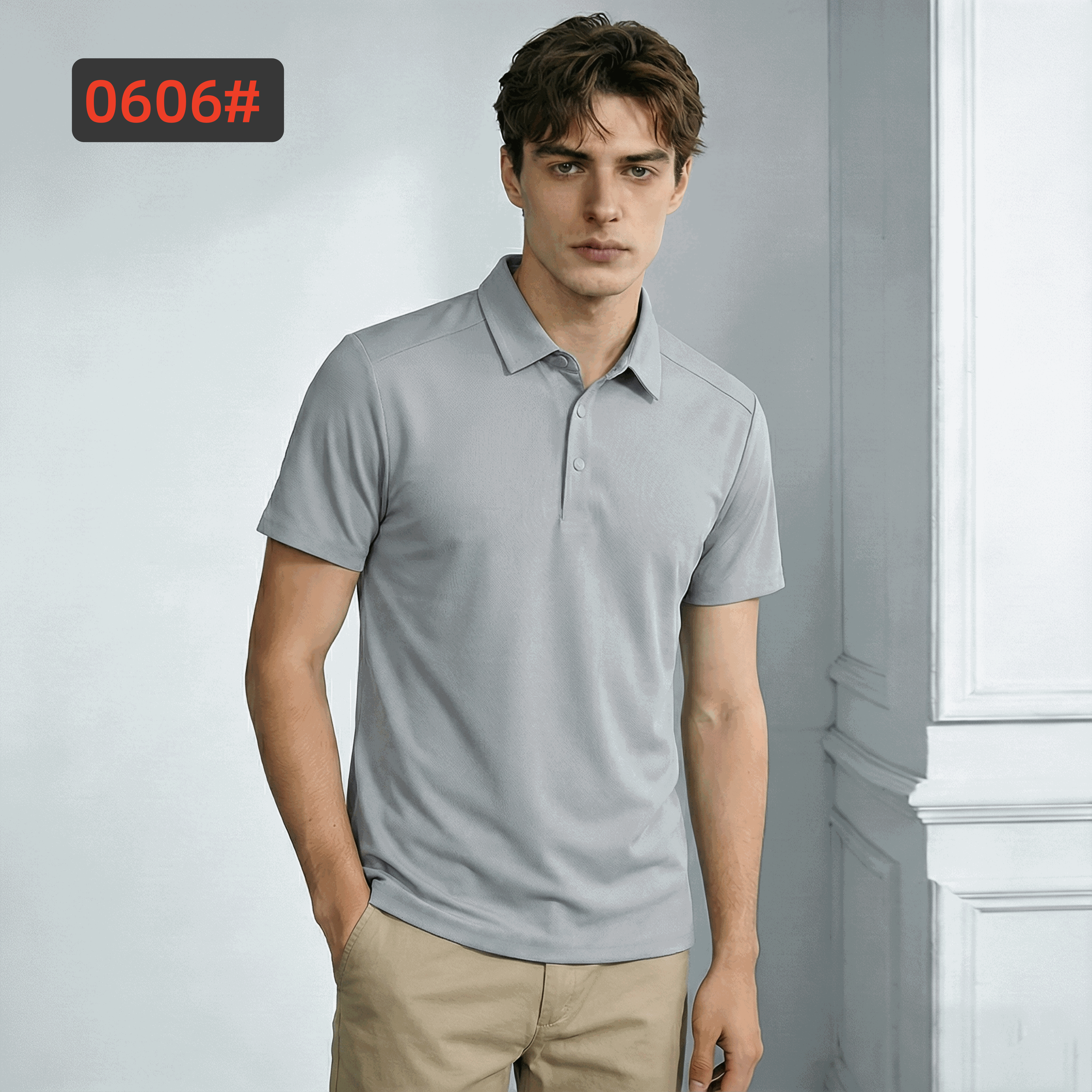 0606 Comfort Stretch Cotton T shirts-Grey