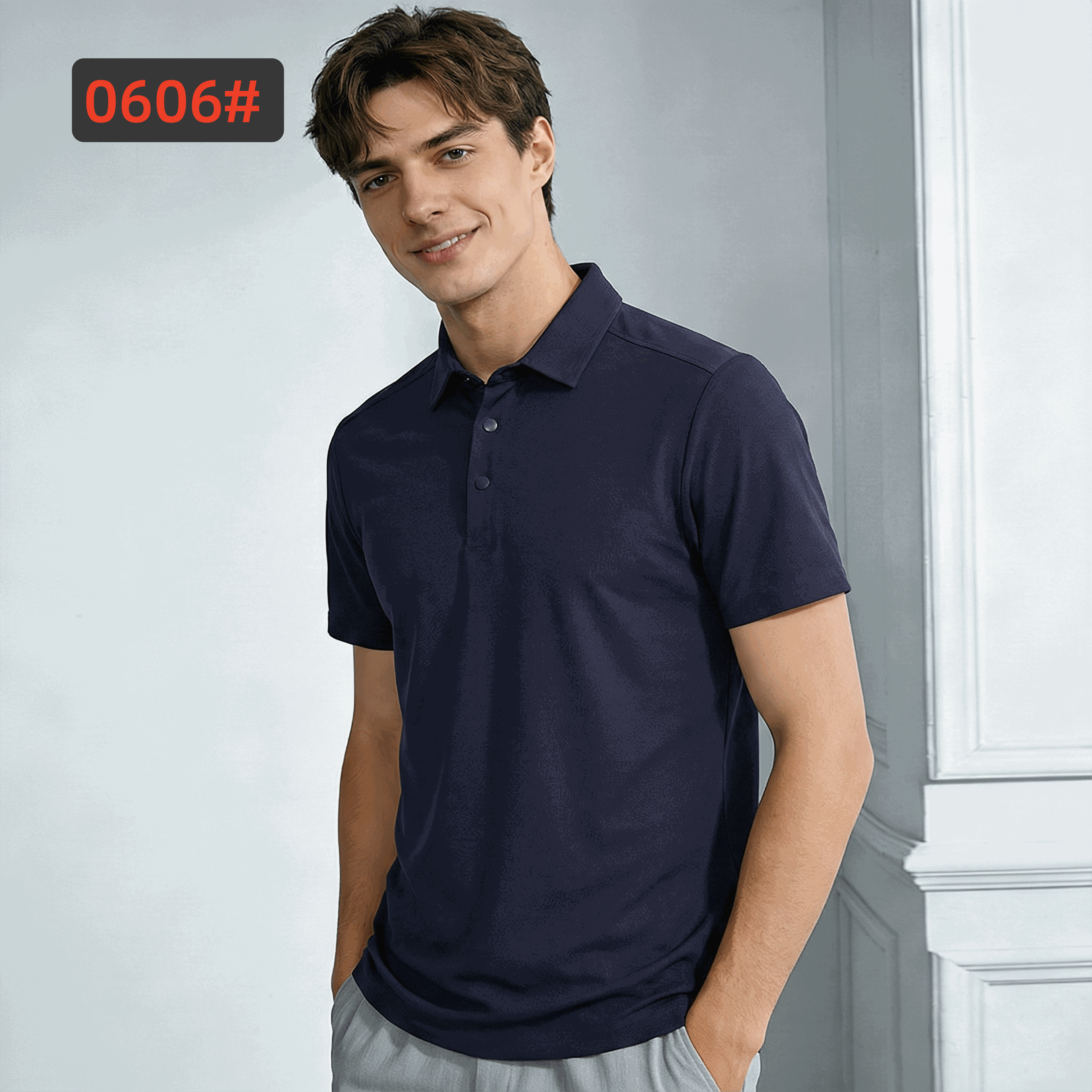 0606 Comfort Stretch Cotton T shirts-Navy