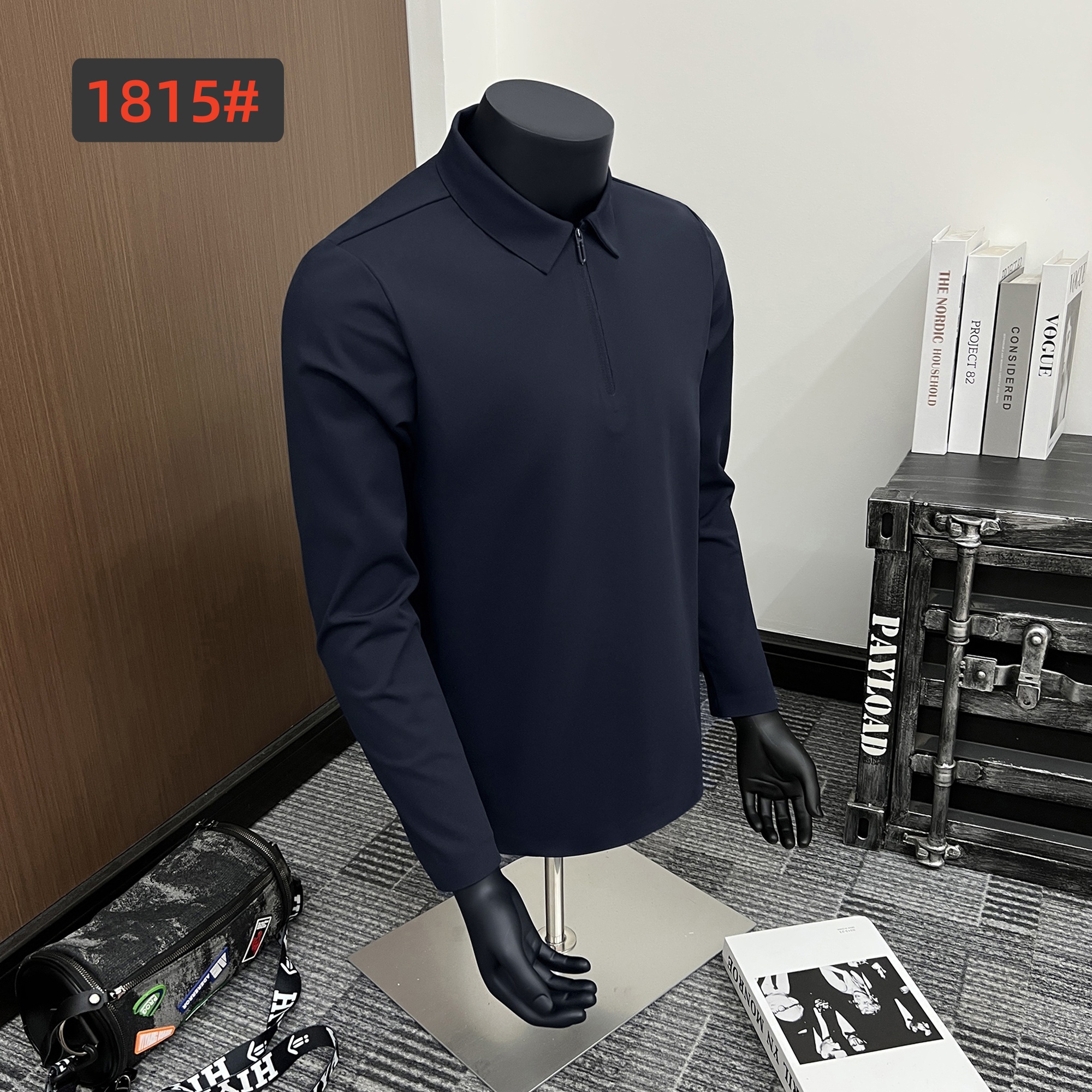 1815-long sleeve shirts-Navy