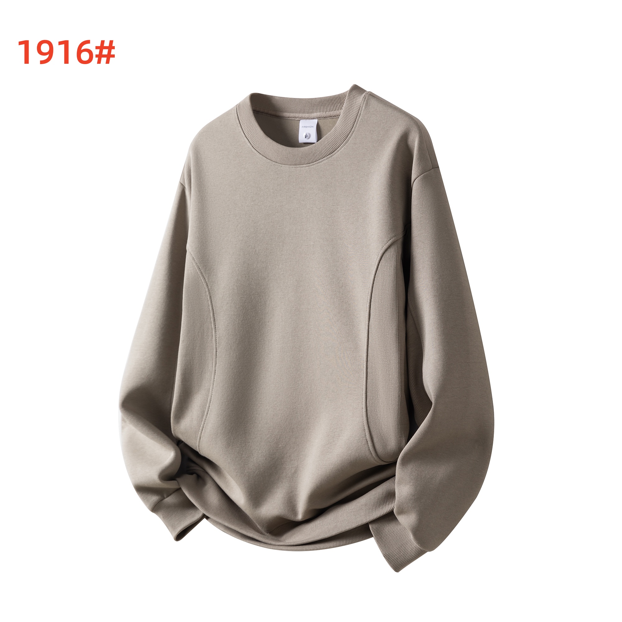 1916#-Hoodies&Sweatshirts-Khaki