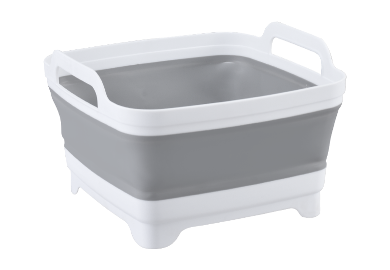 8L folding basin with drain plug for parts soaking 8L collapsible washing basin with drain plug used for auto parts soaking