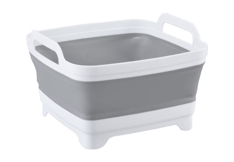 8L collapsible washing basin with drain plug used for car parts soaking, vegetable washing and camp cleaning