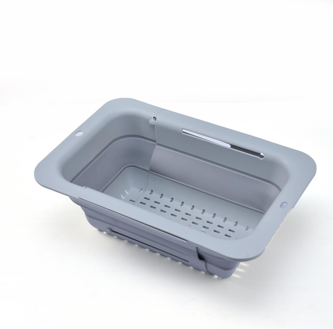 Multi-function collapsible drain basket used for soaking and draining auto parts and washing accessories