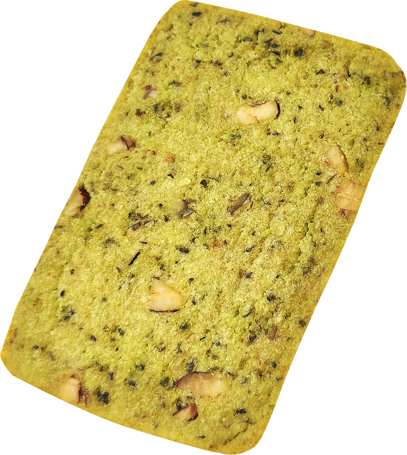 Oolong Tea Crisp Cookie made with oolong tea powder and matcha powder at 10 g per piece