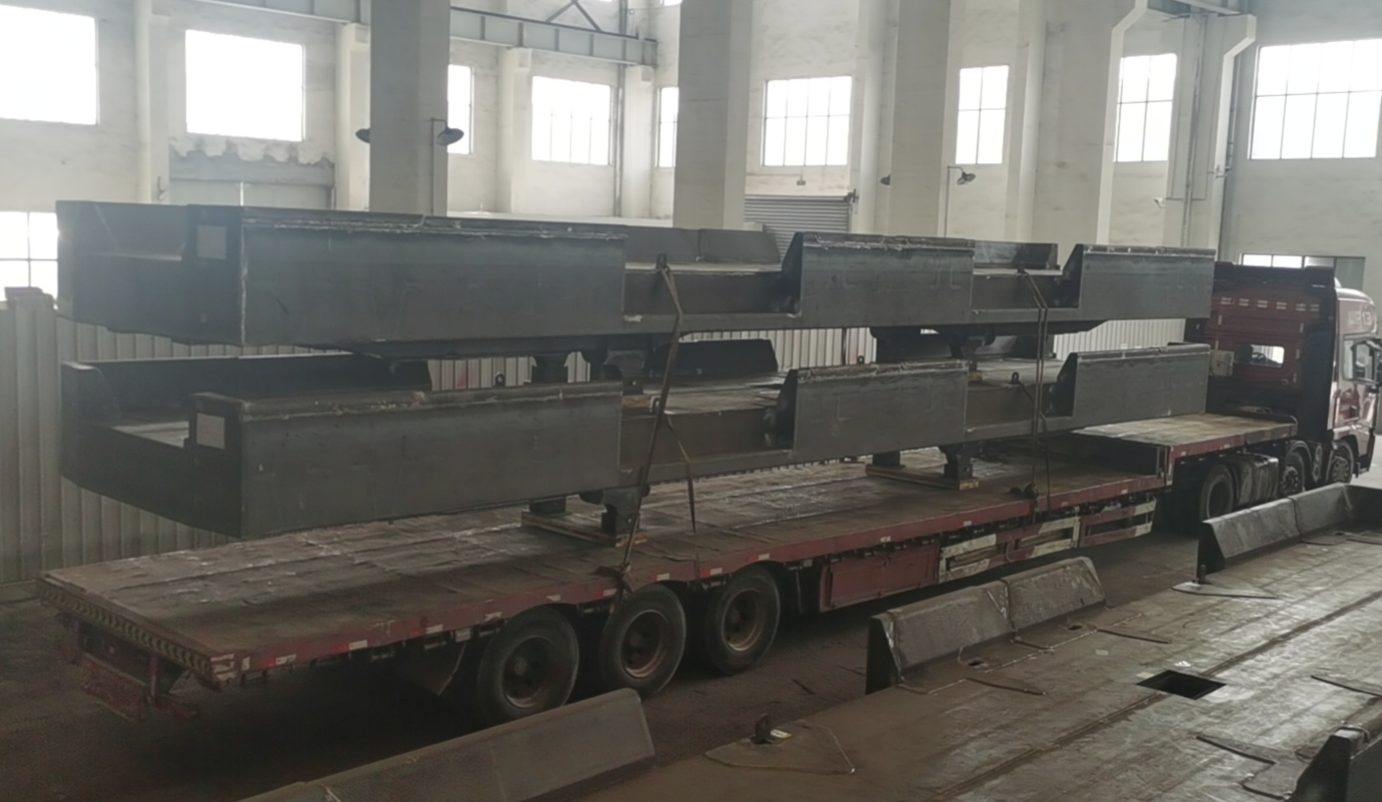 AGV steel chassis welding fabrication Welding fabrication of AGV steel chassis for container handling inside a smart manufacturing plant