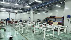 Conveyors for automation, steel frame fabricating and assembling in factory near Xiamen port