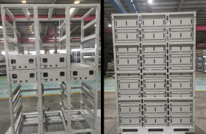 Li-Battery Energy Storage Shelf and Box fabrication in Openex manufacturing premise near Xiamen Port
