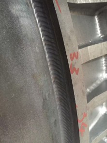 TIG welding of a carbon steel condenser shell in the fabrication shop