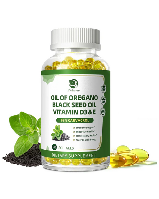Lukaree Oregano Oil Softgels Garlic-Free 5-in-1 Immune Complex