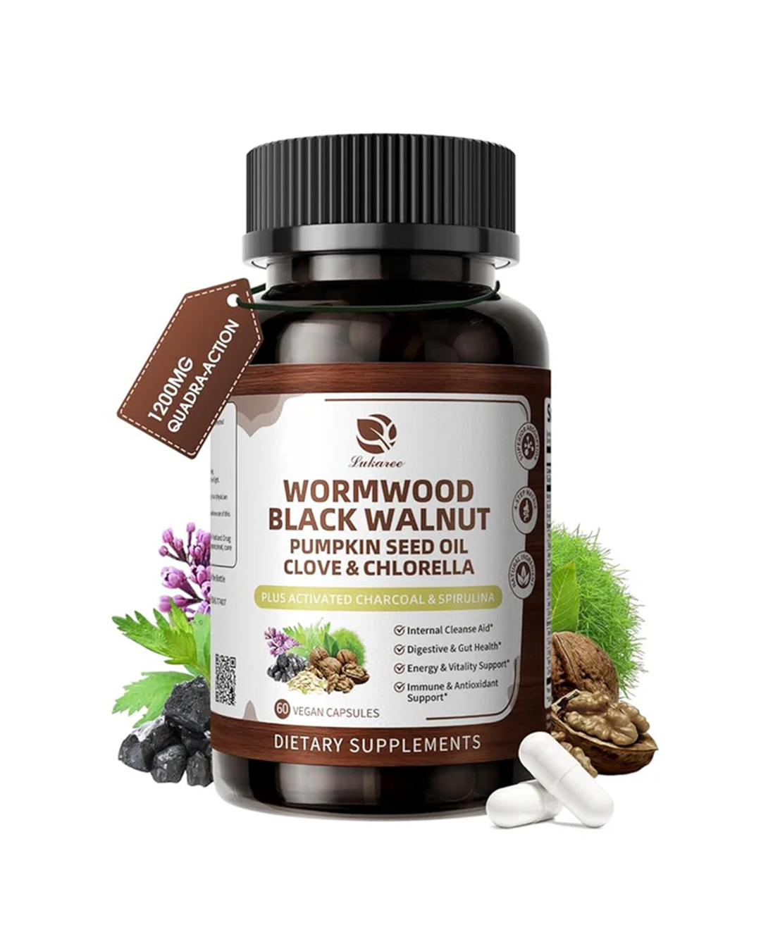 Lukaree Black Walnut Wormwood Tincture Capsules