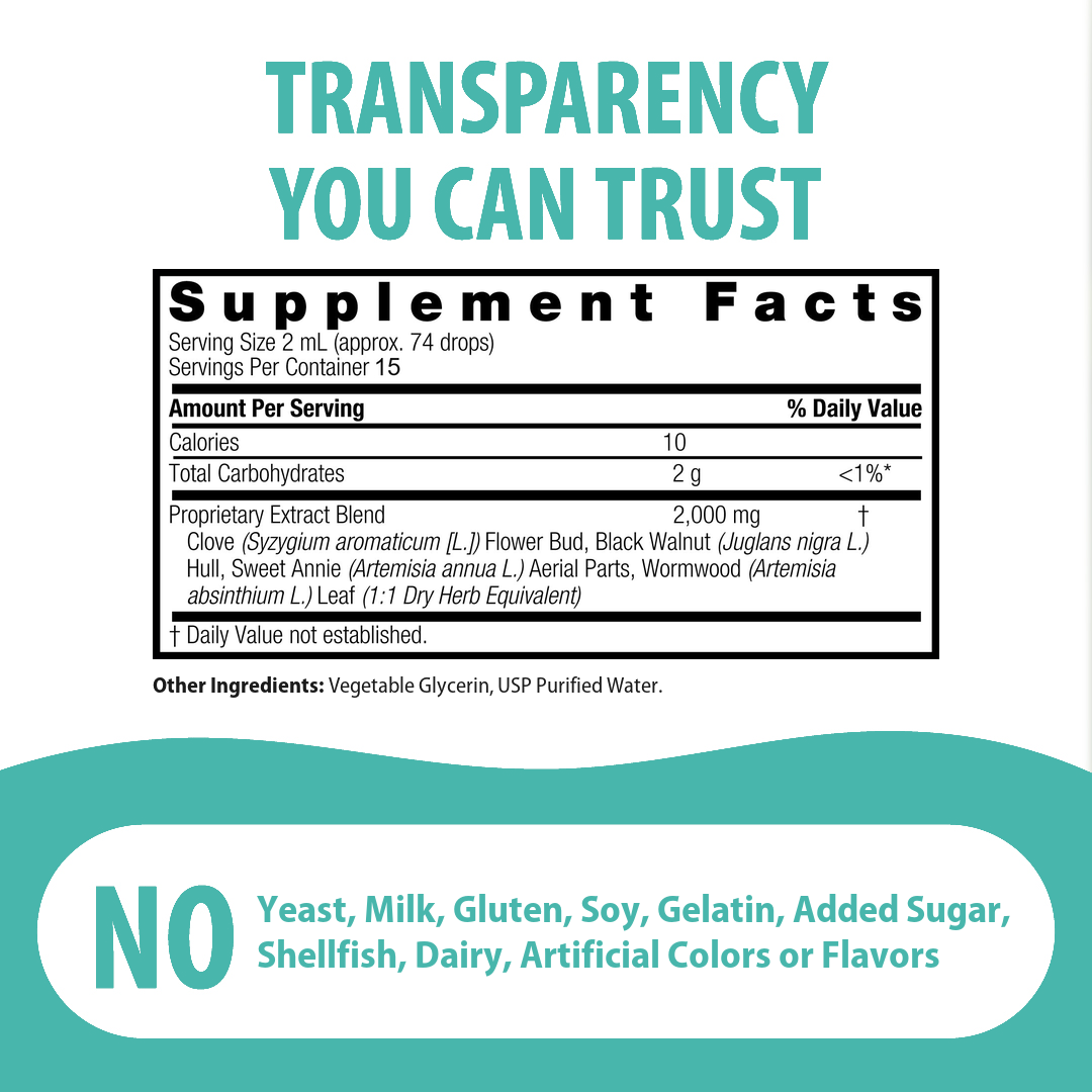 Nature Answer Black Walnut & Wormwood Extract Supplement Facts