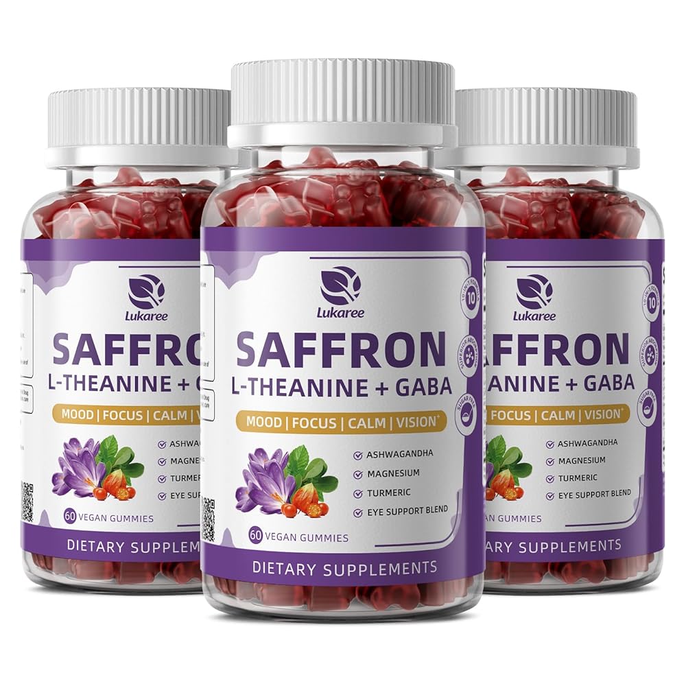 Lukaree 10-in-1 Saffron Gummies – Mood, Focus & Eye Support 3 Packs