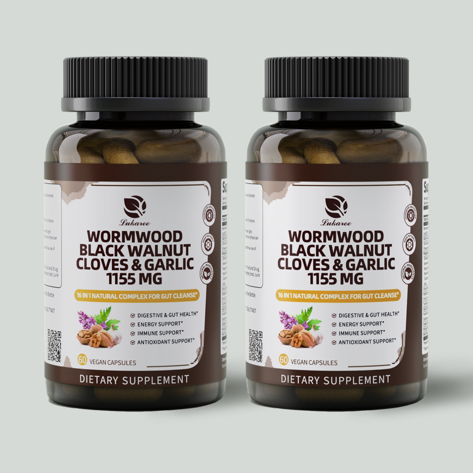 Lukaree Black Walnut Wormwood Capsules for gut cleanse