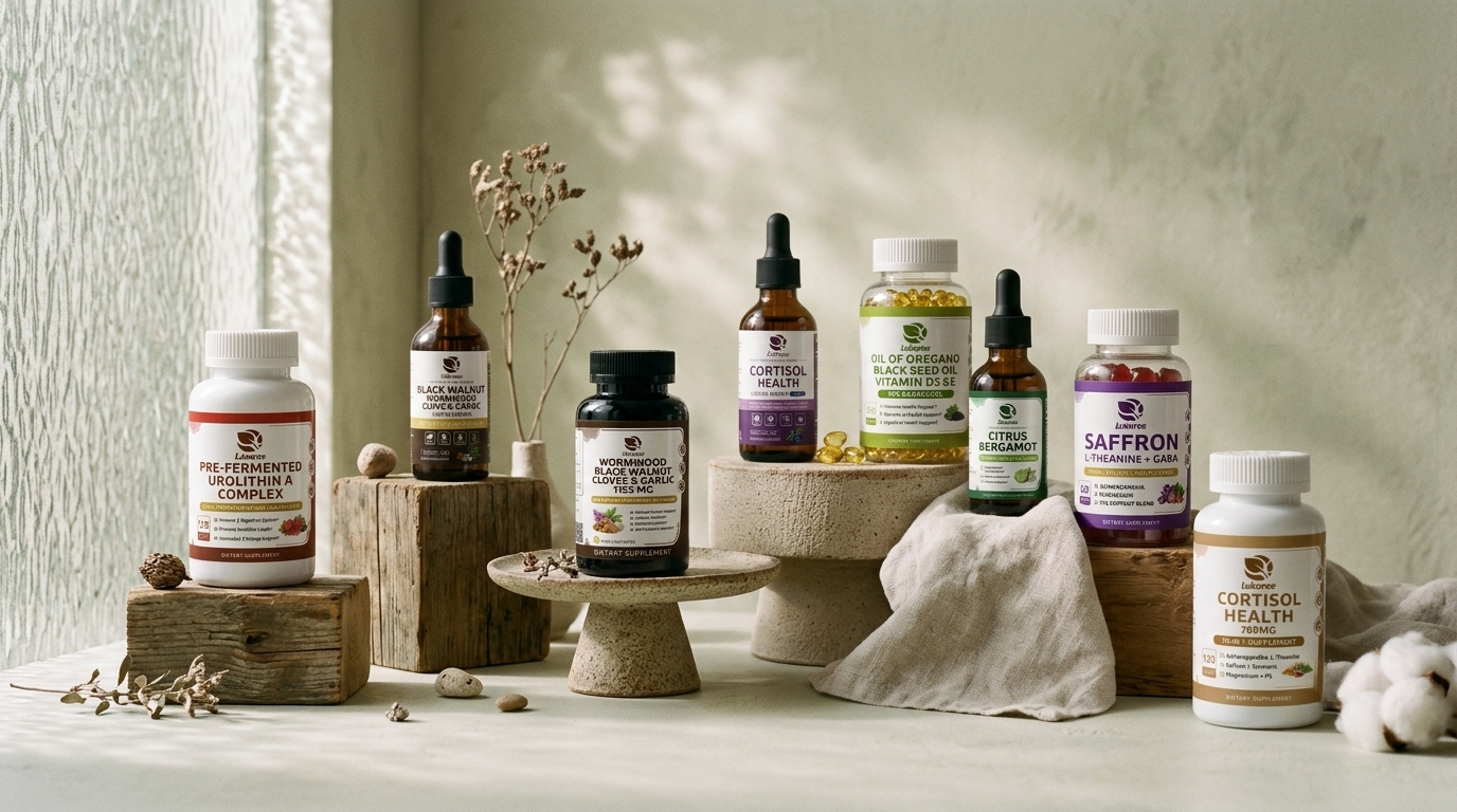 Lukaree best-selling herbal supplements including liquid drops and capsules