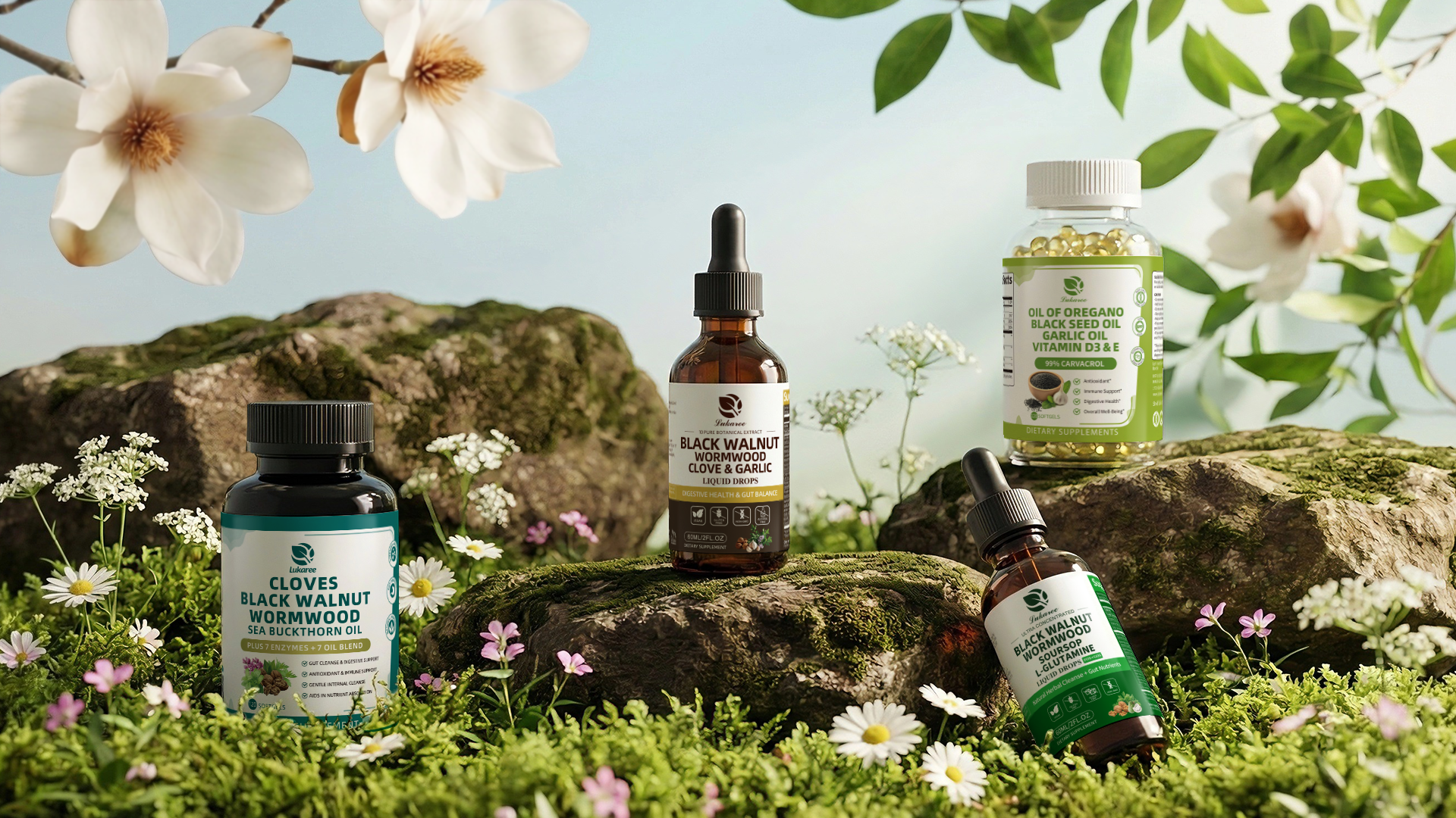 Lukaree herbal supplement in a nature setting