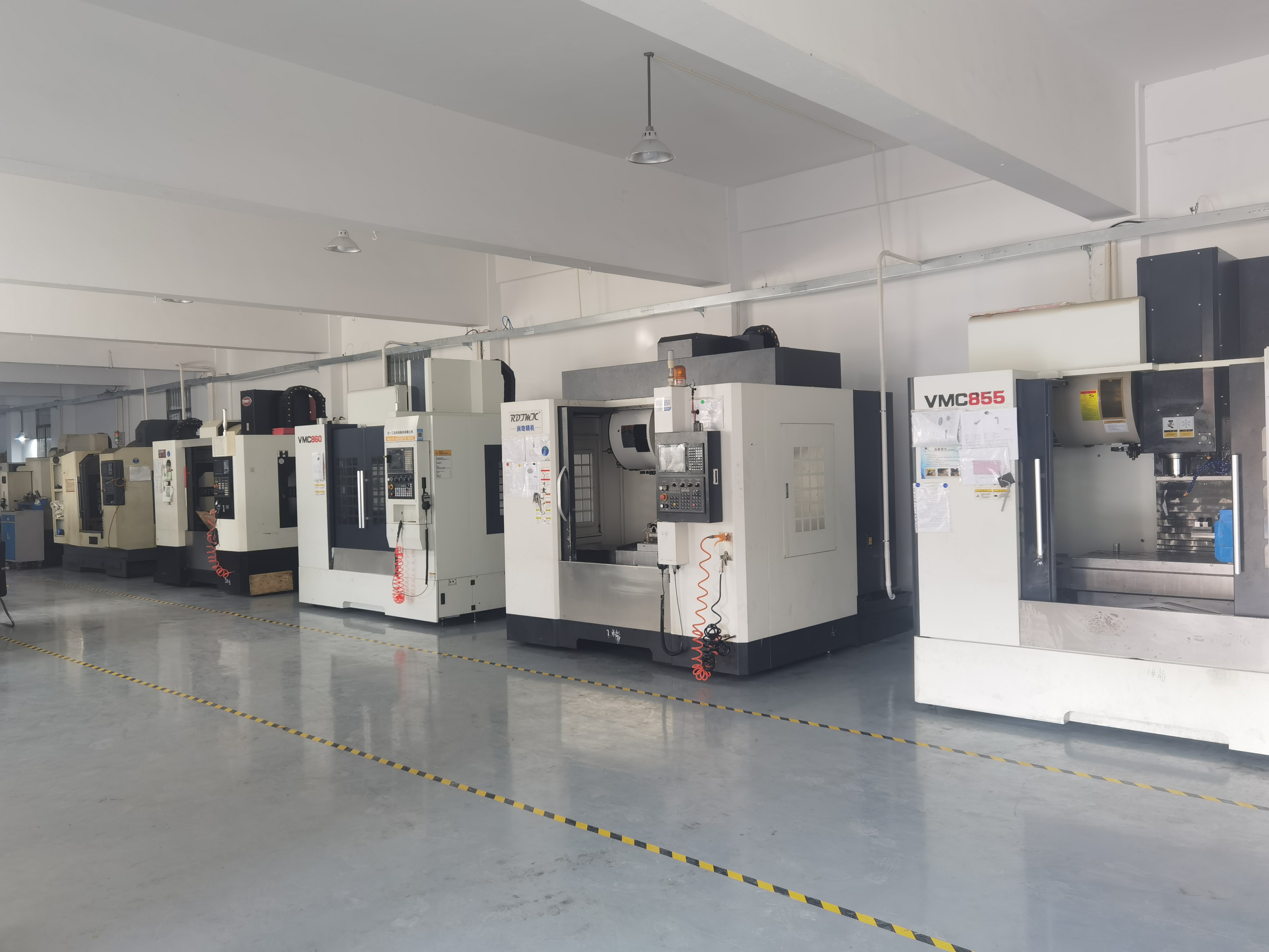 CNC vertical machining centres used for drilling, boring and threading cast part interfaces