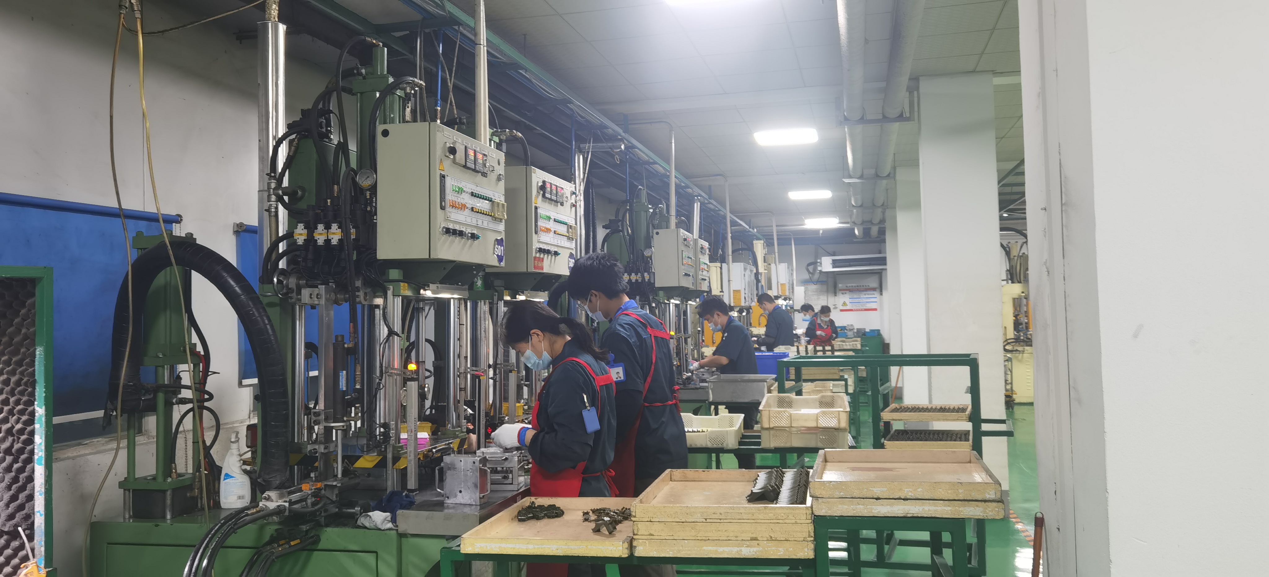 Wax pattern injection production line at a precision investment casting facility